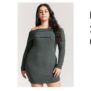 Plus size off the shoulder knit dress